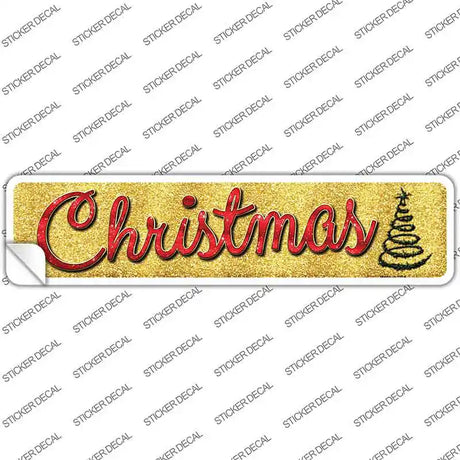 Christmas With Tree Novelty Narrow Sticker Decal
