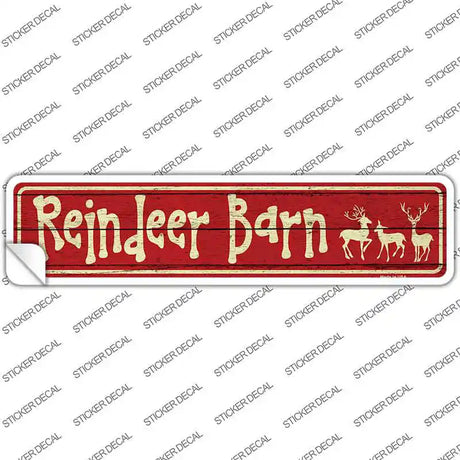 Reindeer Barn Novelty Narrow Sticker Decal