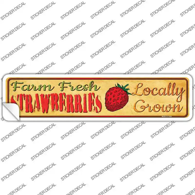 Farm Fresh Strawberries Novelty Narrow Sticker Decal