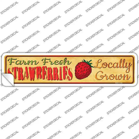 Farm Fresh Strawberries Novelty Narrow Sticker Decal
