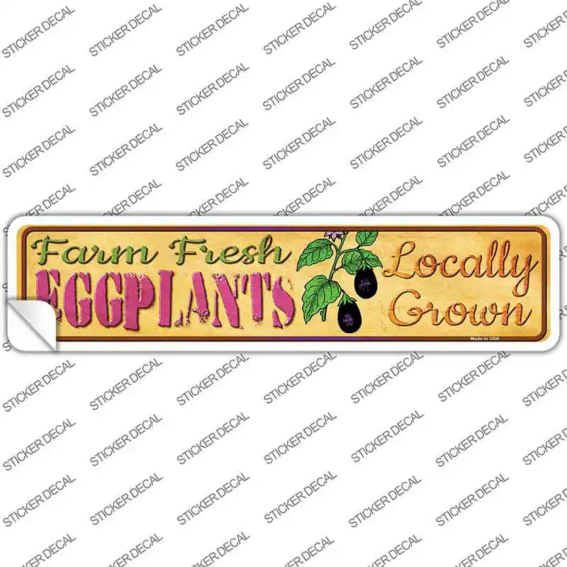 Farm Fresh Eggplants Novelty Narrow Sticker Decal