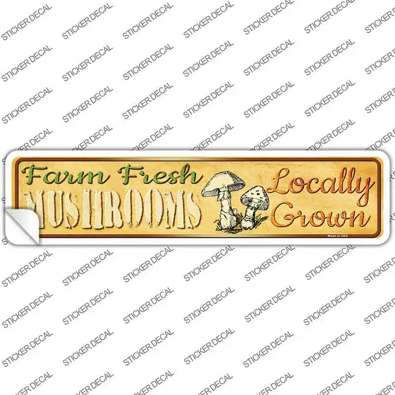 Farm Fresh Mushrooms Novelty Narrow Sticker Decal