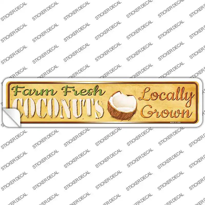 Farm Fresh Coconuts Novelty Narrow Sticker Decal