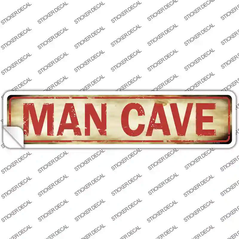 Man Cave Novelty Narrow Sticker Decal