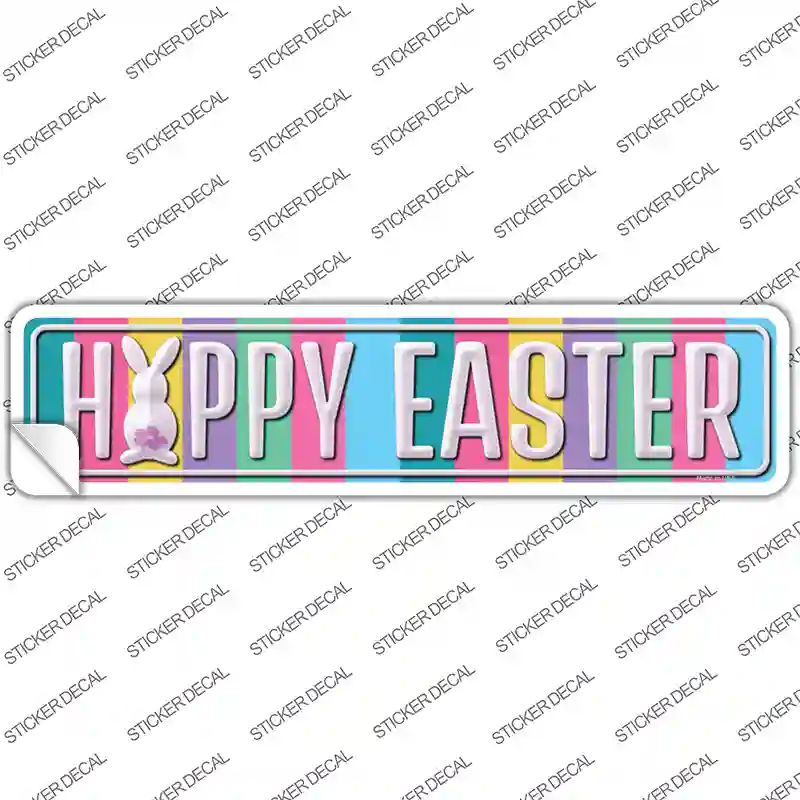 Happy Easter Colorful Novelty Narrow Sticker Decal