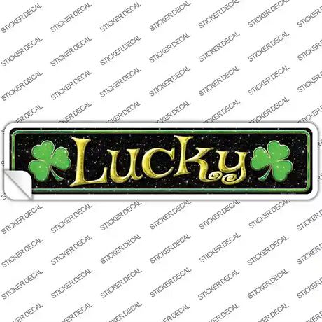 Lucky with Clovers Novelty Narrow Sticker Decal