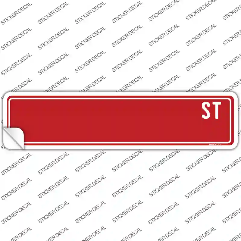 Red Street Blank Novelty Narrow Sticker Decal