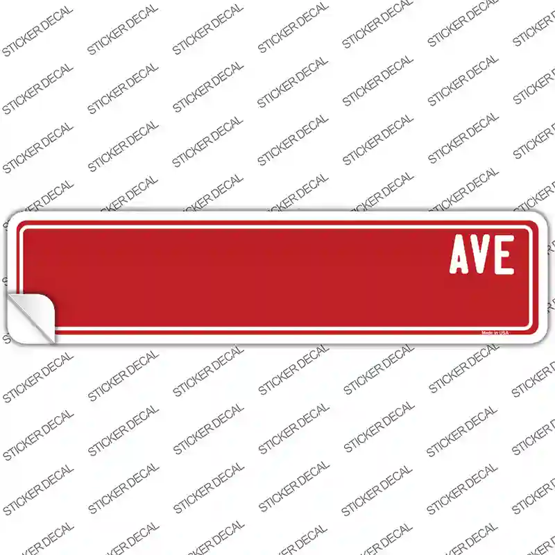 Red Avenue Blank Novelty Narrow Sticker Decal
