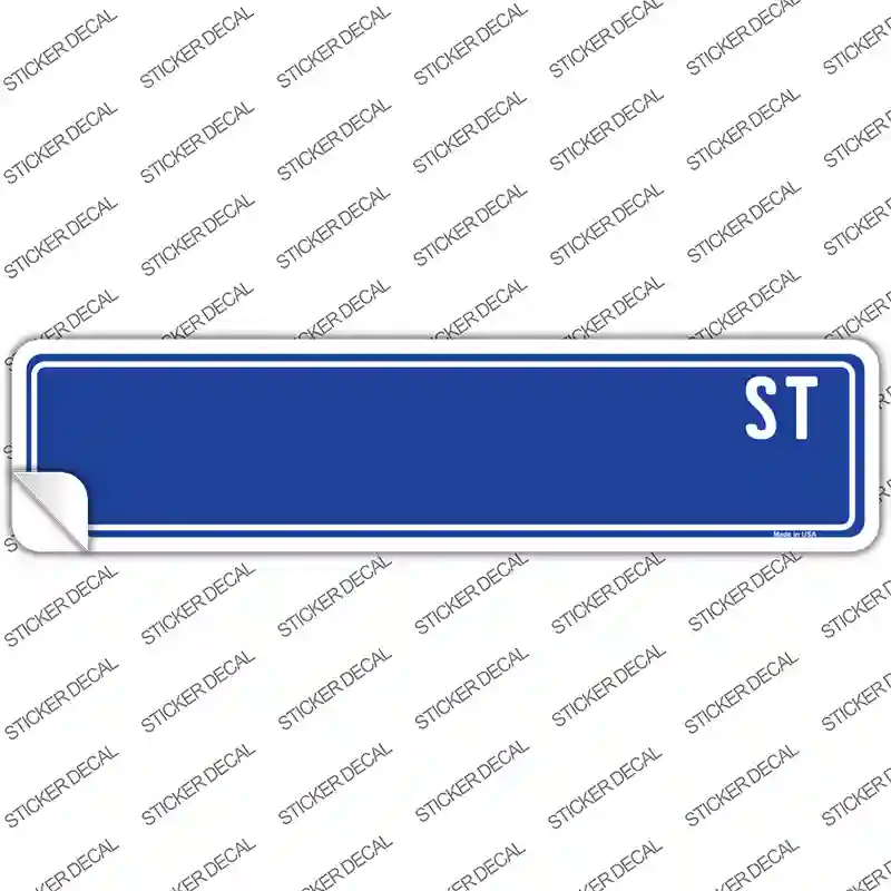 Blue Street Blank Novelty Narrow Sticker Decal