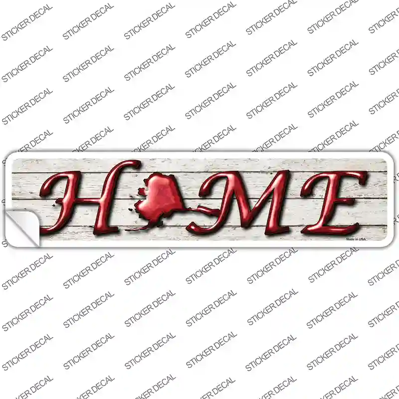 Alaska Home Outline Novelty Narrow Sticker Decal