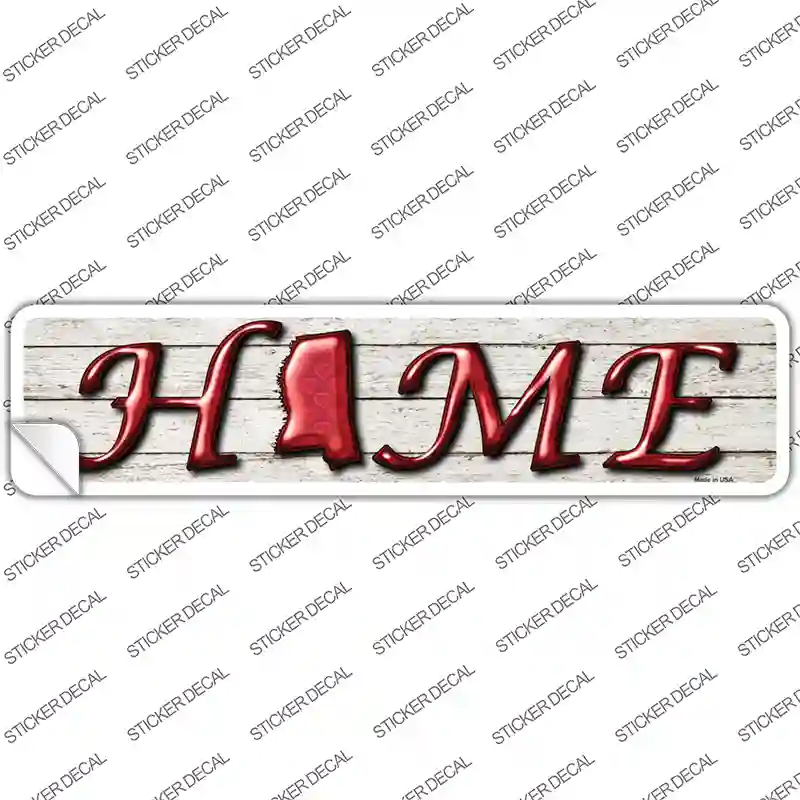 Mississippi Home Outline Novelty Narrow Sticker Decal