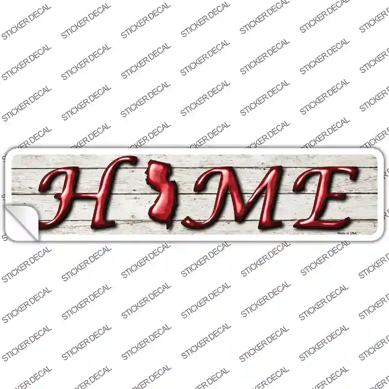 New Jersey Home Outline Novelty Narrow Sticker Decal