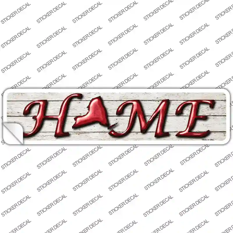 New York Home Outline Novelty Narrow Sticker Decal