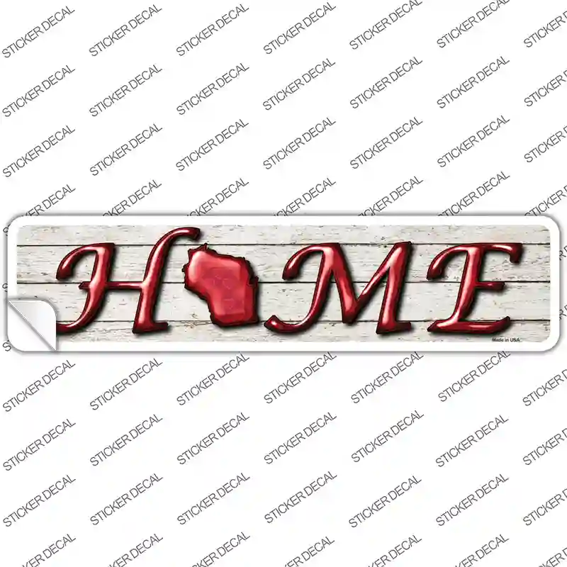 Wisconsin Home Outline Novelty Narrow Sticker Decal