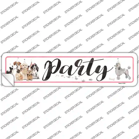 Dog Party Novelty Narrow Sticker Decal