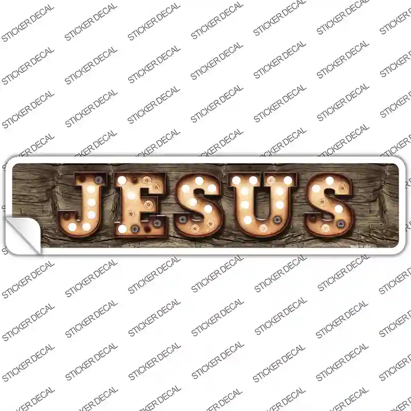 Jesus Bulb Lettering Novelty Narrow Sticker Decal