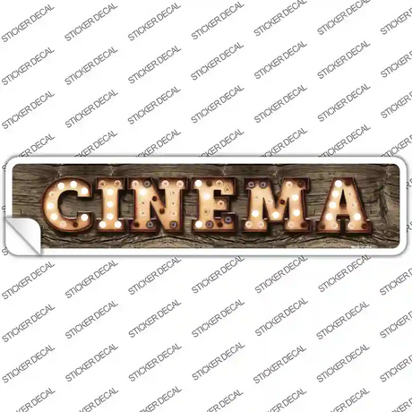 Cinema Bulb Lettering Novelty Narrow Sticker Decal