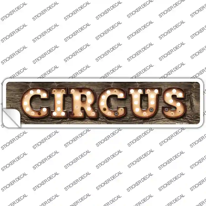 Circus Bulb Lettering Novelty Narrow Sticker Decal