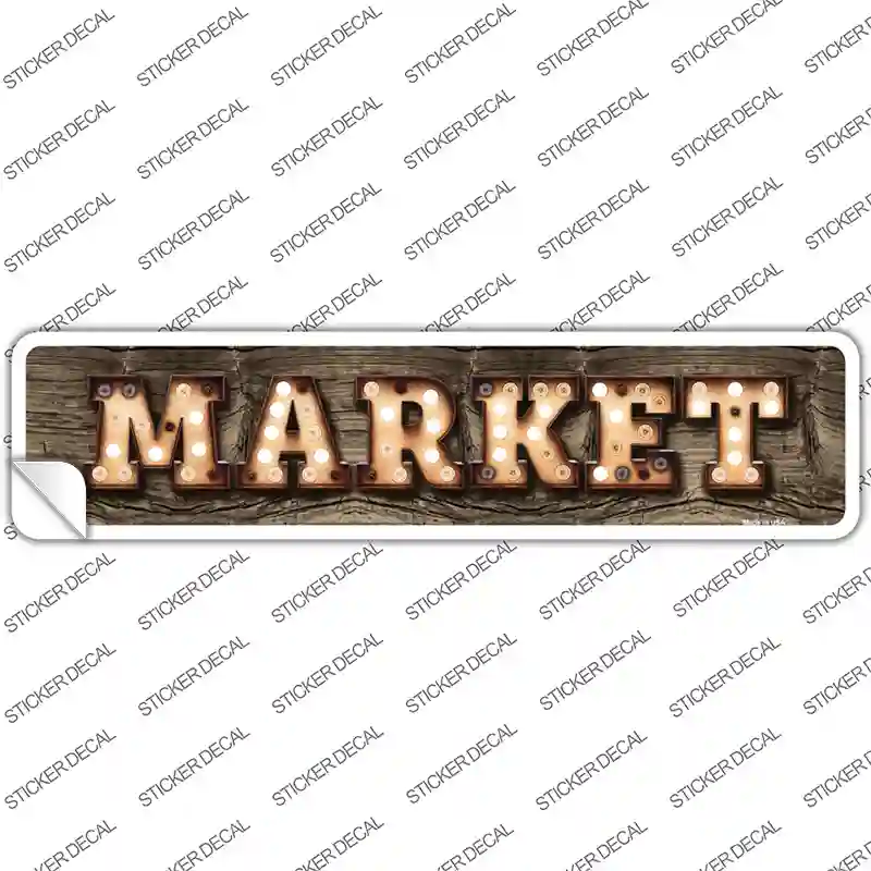 Market Bulb Lettering Novelty Narrow Sticker Decal