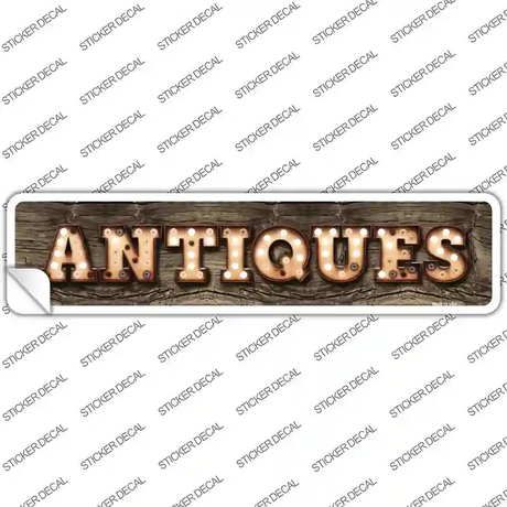 Antiques Bulb Lettering Novelty Narrow Sticker Decal
