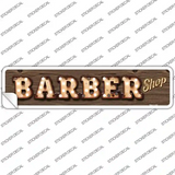 Barber Shop Bulb Lettering Novelty Narrow Sticker Decal
