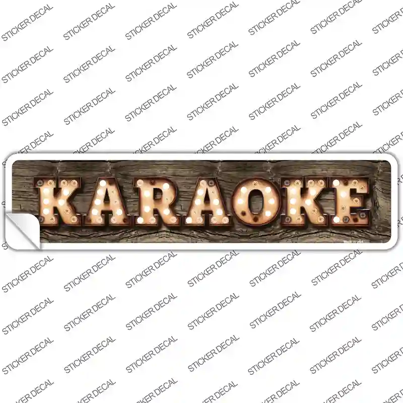Karaoke Bulb Lettering Novelty Narrow Sticker Decal