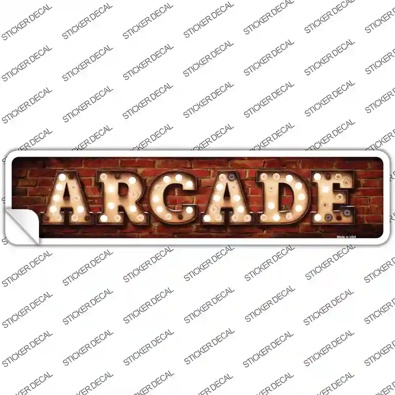 Arcade Bulb Lettering Novelty Narrow Sticker Decal
