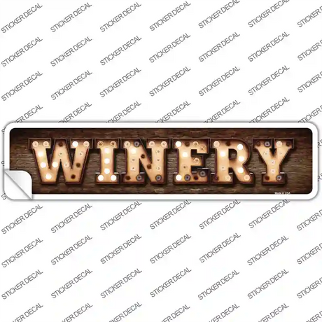 Winery Bulb Lettering Novelty Narrow Sticker Decal