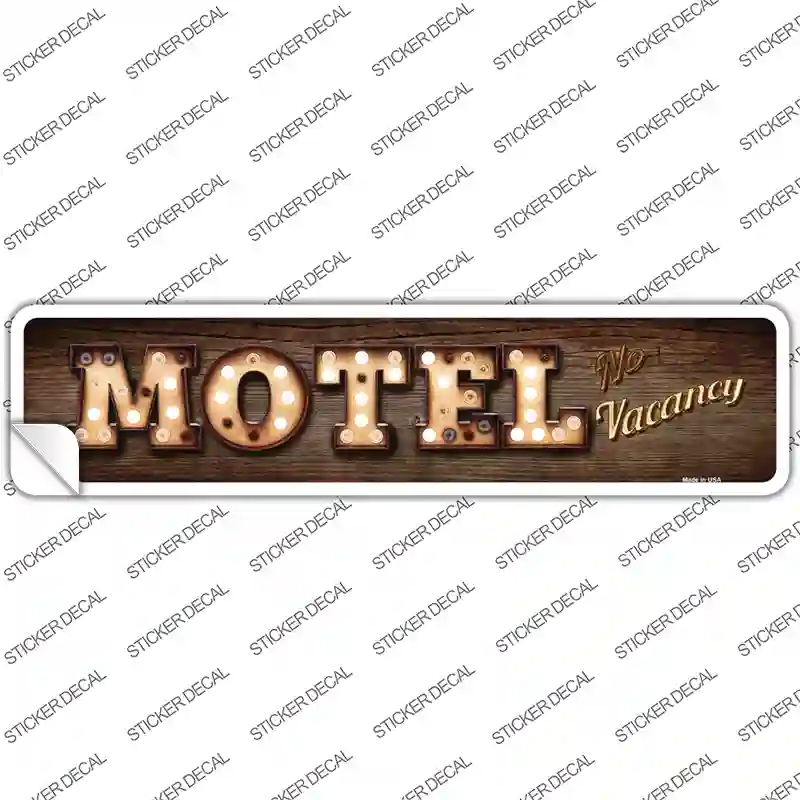 Motel No Vacancy Bulb Lettering Novelty Narrow Sticker Decal