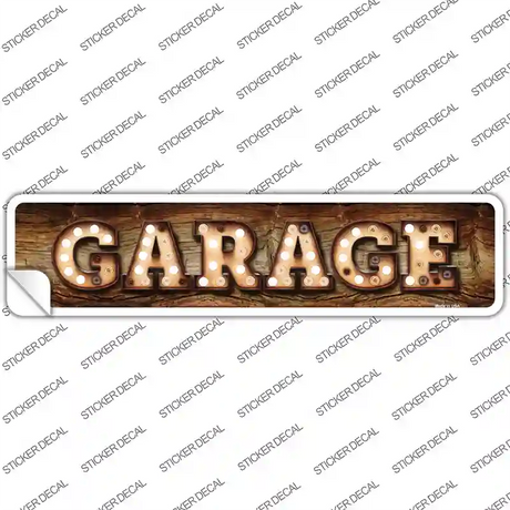 Garage Bulb Lettering Novelty Narrow Sticker Decal