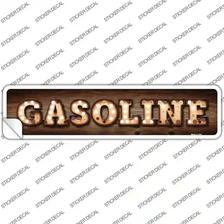 Gasoline Bulb Lettering Novelty Narrow Sticker Decal