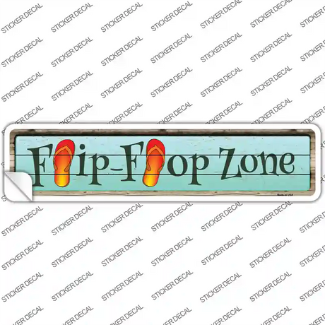 Orange Flip Flop Zone Novelty Narrow Sticker Decal