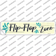 Blue Flip Flop Zone Novelty Narrow Sticker Decal
