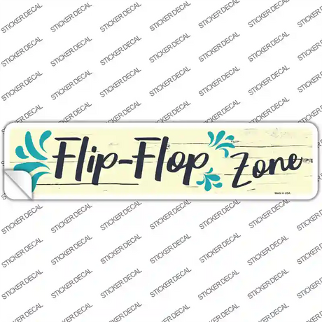 Blue Flip Flop Zone Novelty Narrow Sticker Decal