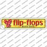 Flip Flop Worn Here Novelty Narrow Sticker Decal