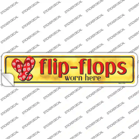 Flip Flop Worn Here Novelty Narrow Sticker Decal