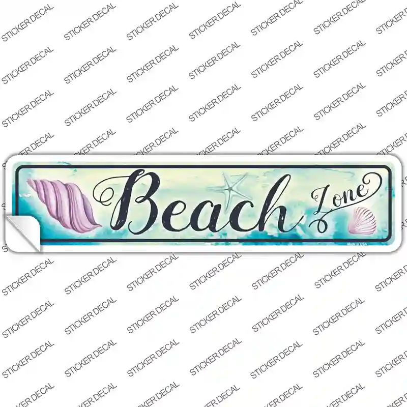 Beach Zone Novelty Narrow Sticker Decal