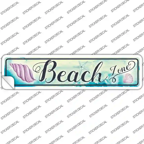 Beach Zone Novelty Narrow Sticker Decal