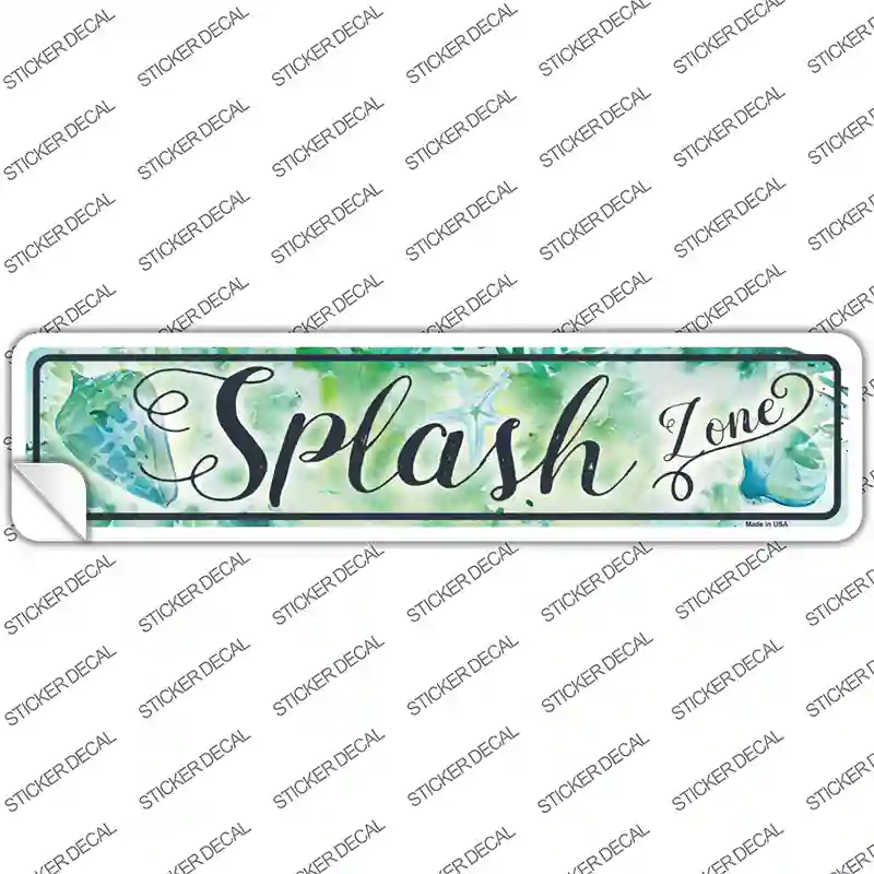 Splash Zone Novelty Narrow Sticker Decal