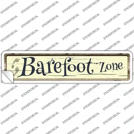 Barefoot Zone Novelty Narrow Sticker Decal