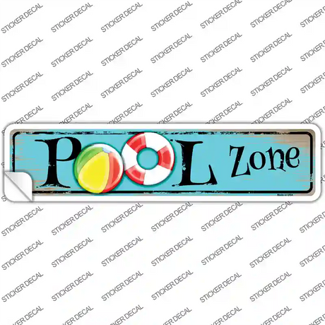 Pool Zone Novelty Narrow Sticker Decal