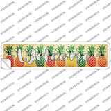 Welcome with Pineapples Novelty Narrow Sticker Decal