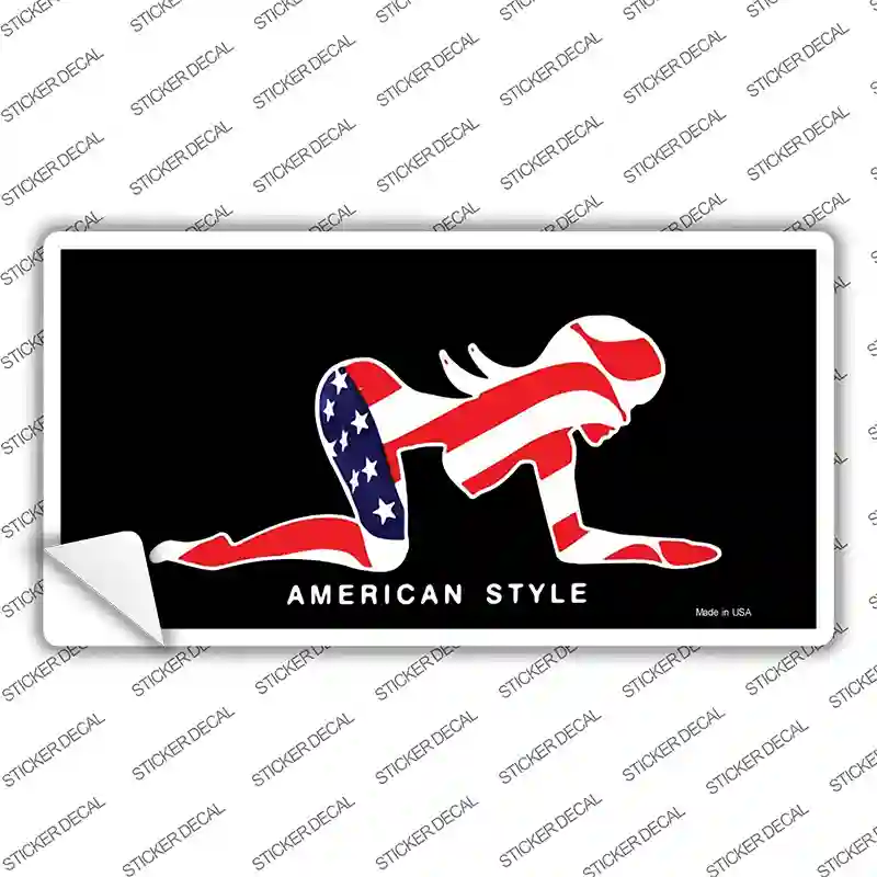 American Style Sexy Flag Pose Novelty Sticker Decal