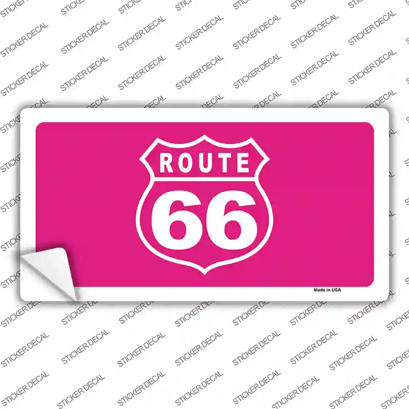 US Route 66 Pink Novelty Sticker Decal