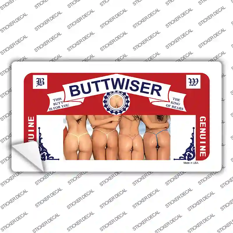 Buttwiser Beer Girls Novelty Sticker Decal