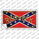 Gold Redneck Confederate Flag Novelty Sticker Decal