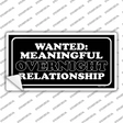 Wanted Meaningful Overnight Relationship Novelty Sticker Decal