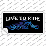 Live To Ride Blue Flame Novelty Sticker Decal