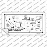 Route 66 Historic States Novelty Sticker Decal