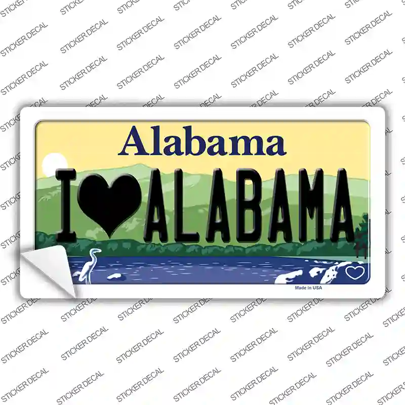 I Love Alabama Novelty Sticker Decal